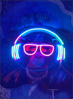 customise printed monkey neon sign barware