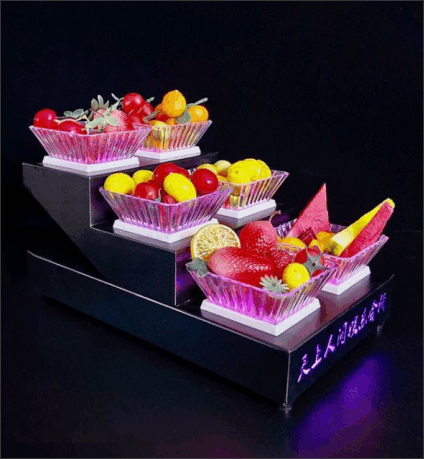 customise acrylic step fruit display