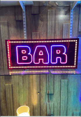 customise acrylic bar with multi colour neon