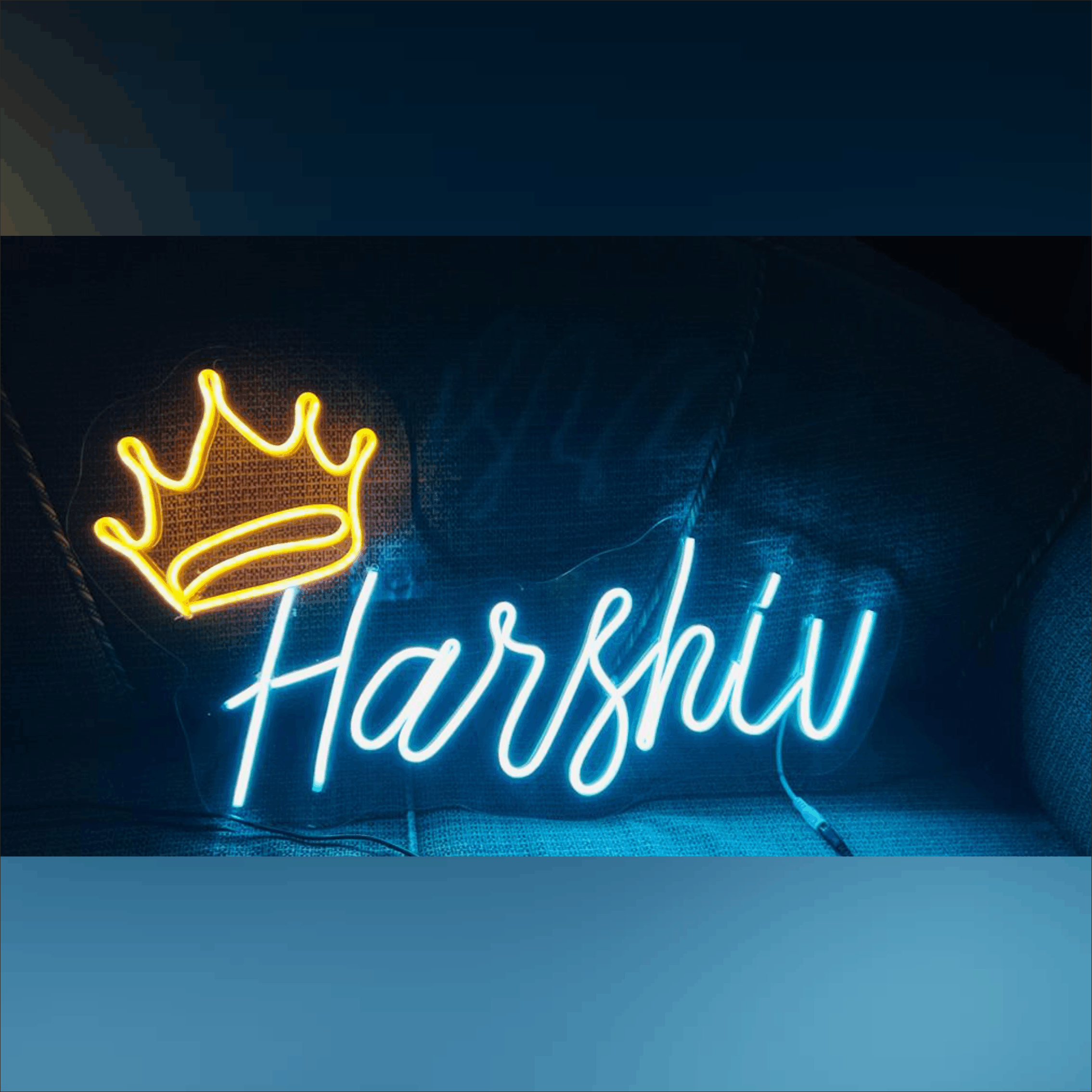 Harshu name neon sign