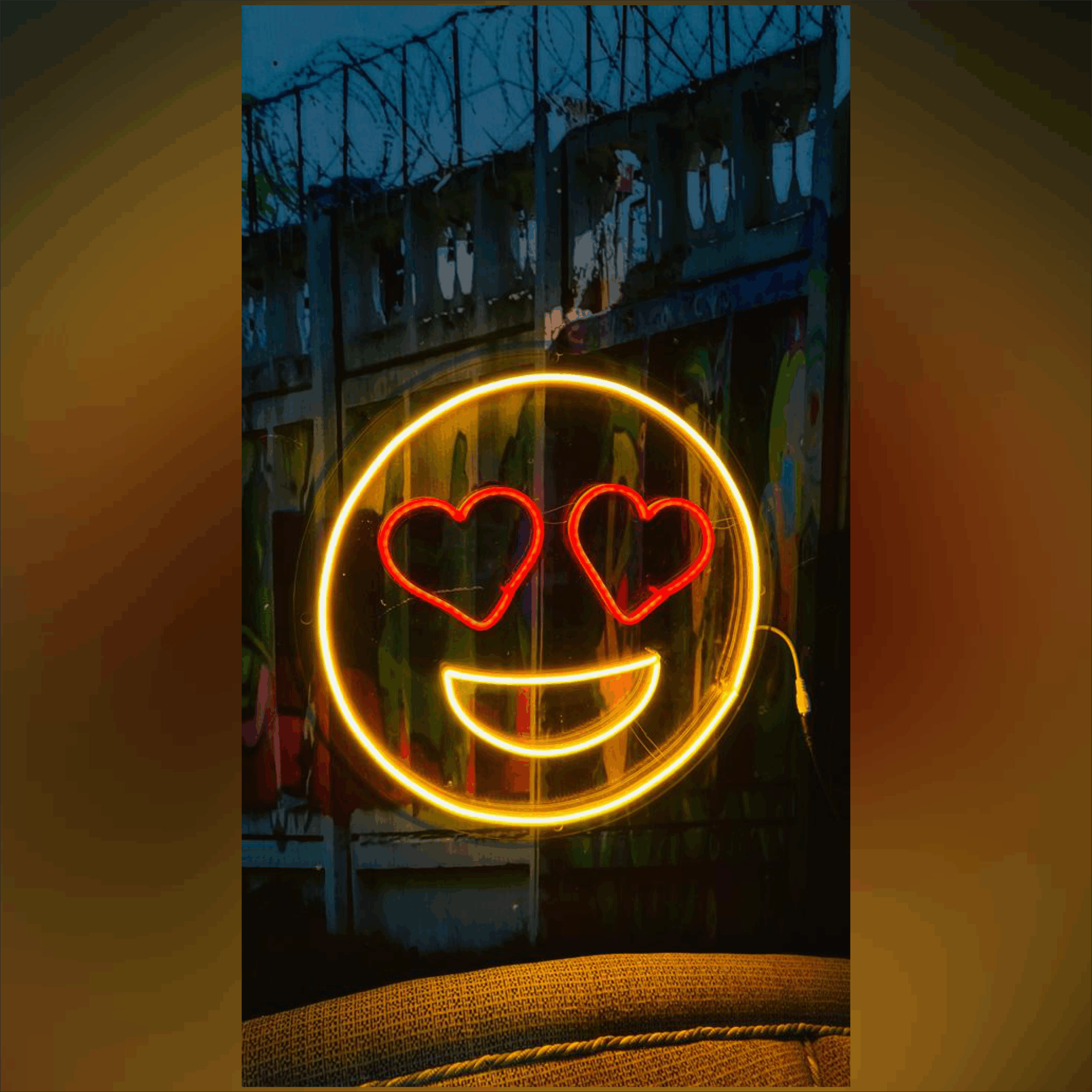 Heart emoji light sign