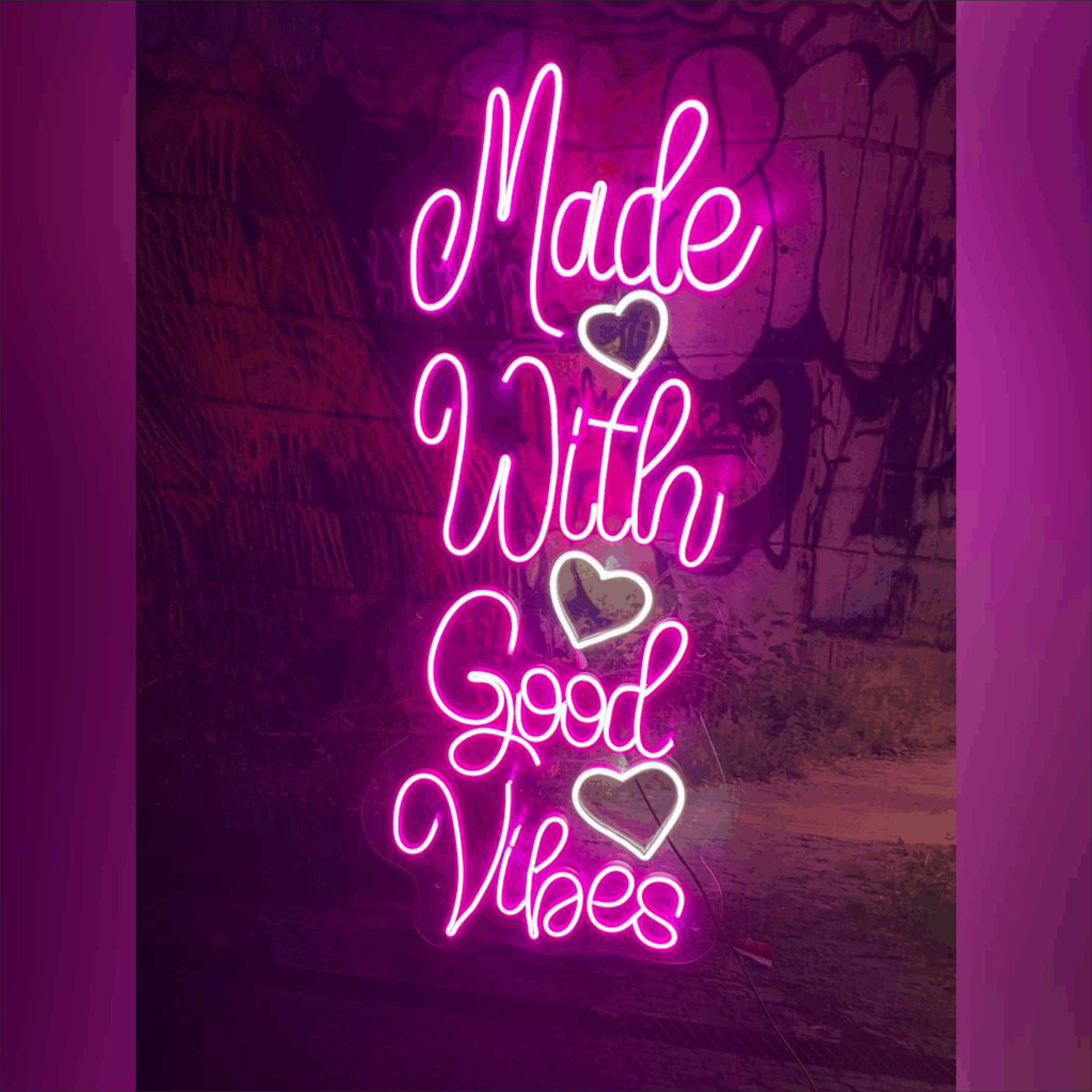Made with good vibe neon sign