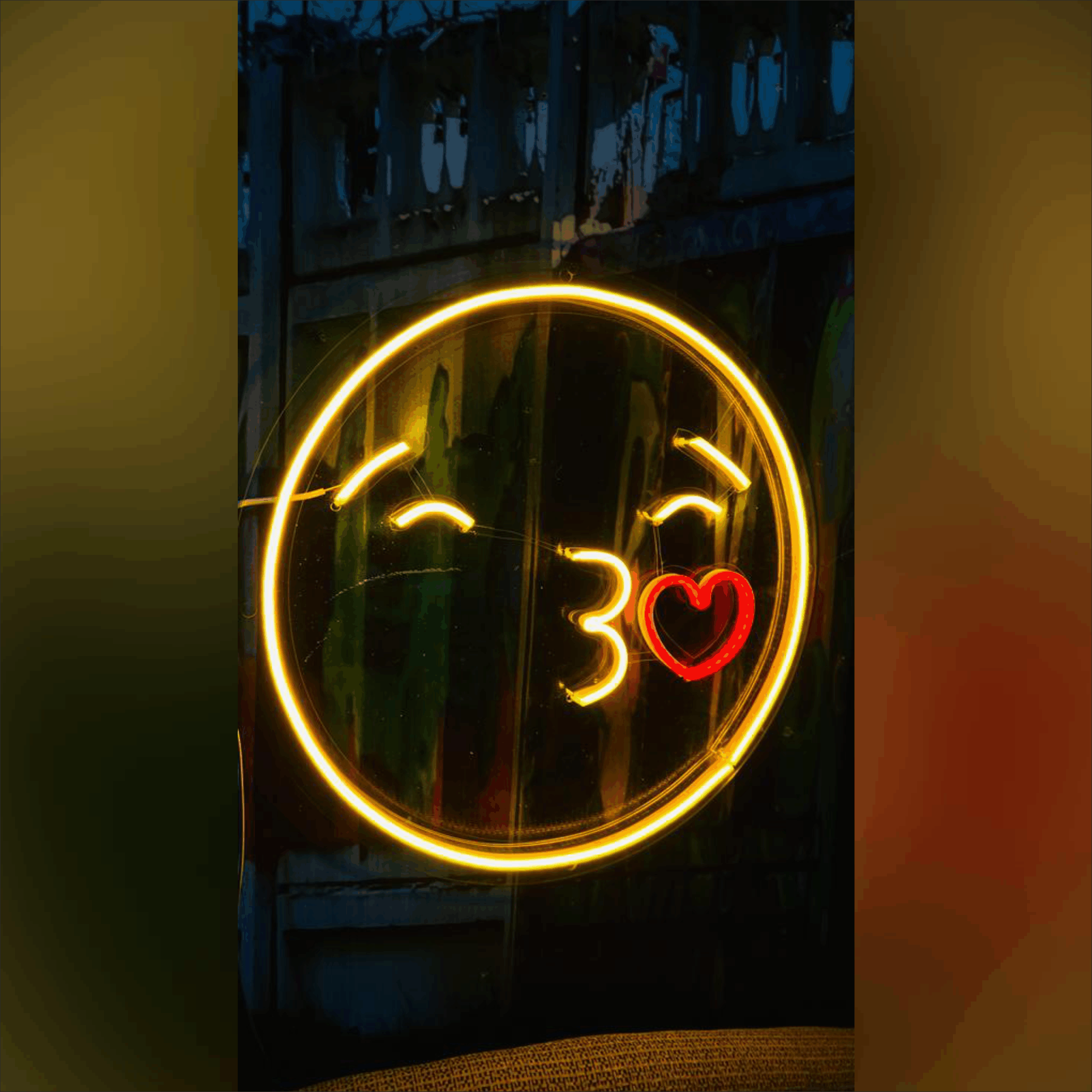 Emoji neon sign light