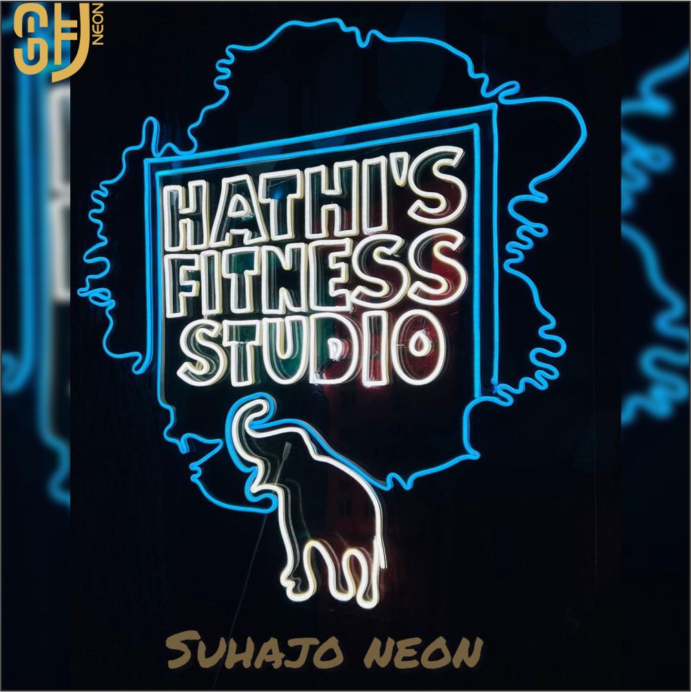 Hathi fitness neon sign